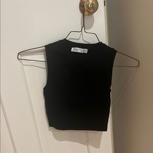 Zara Black Sleeveless Women's Top